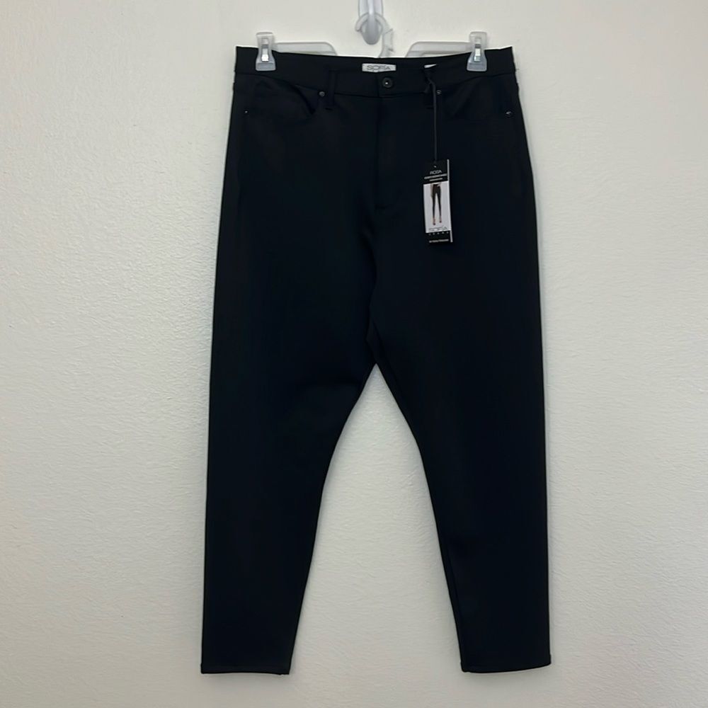 Sofia Jeans Rosa Curvy Scuba Skinny Ankle Supper High Rise Black SZ 6